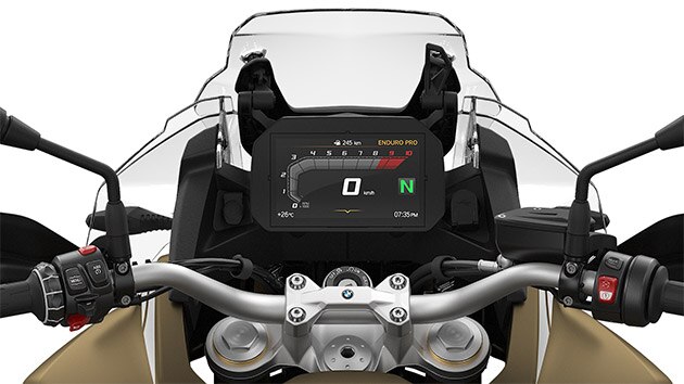 Widzimy 6,5-calowy wyświetlacz TFT modelu F 850 GS Adventure.