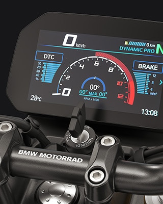 Tryby jazdy Pro i 6,5-calowy wyświetlacz TFT w modelu F 450 R marki BMW Motorrad