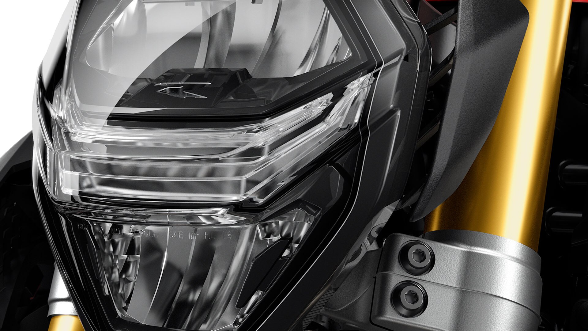 Tak wygląda reflektor przedni F 900 R z adaptacyjnym oświetleniem zakrętu.