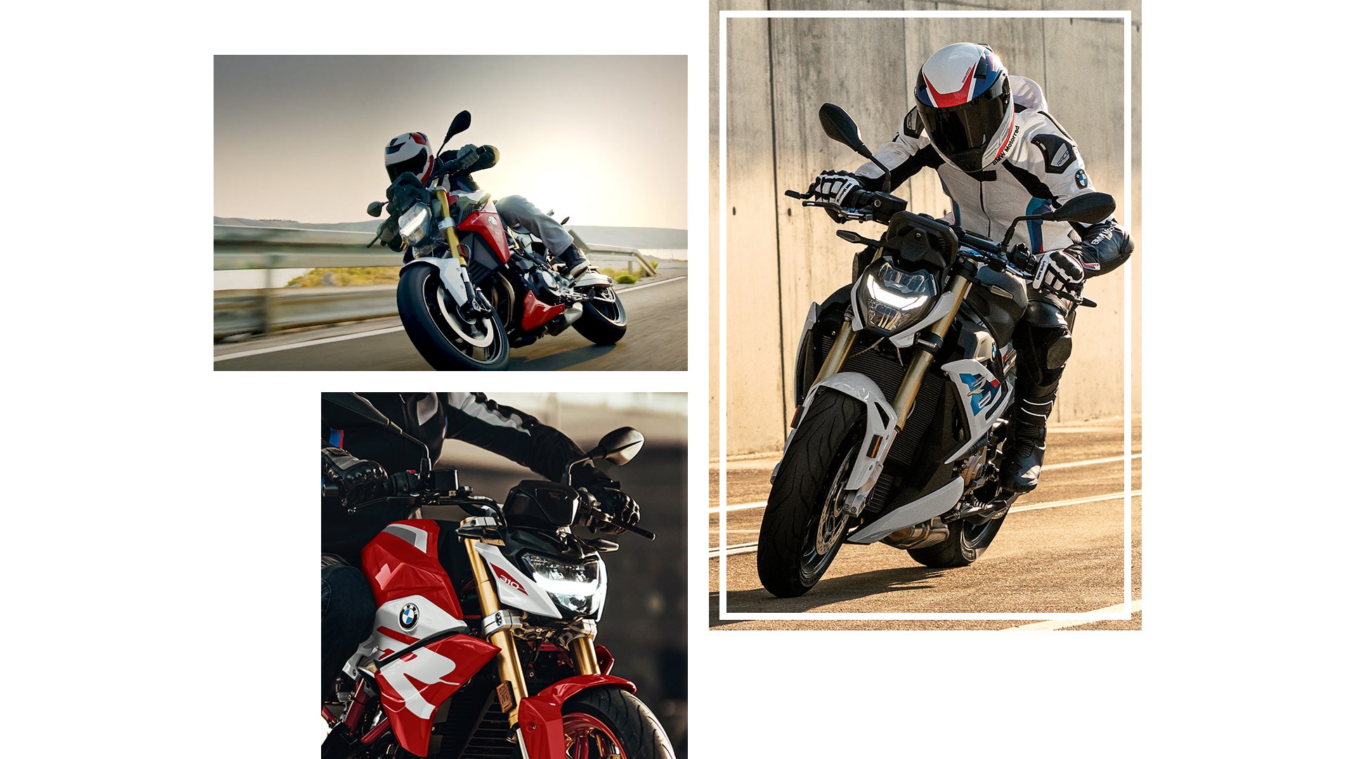 Kolaż modeli BMW Motorrad Roadster.