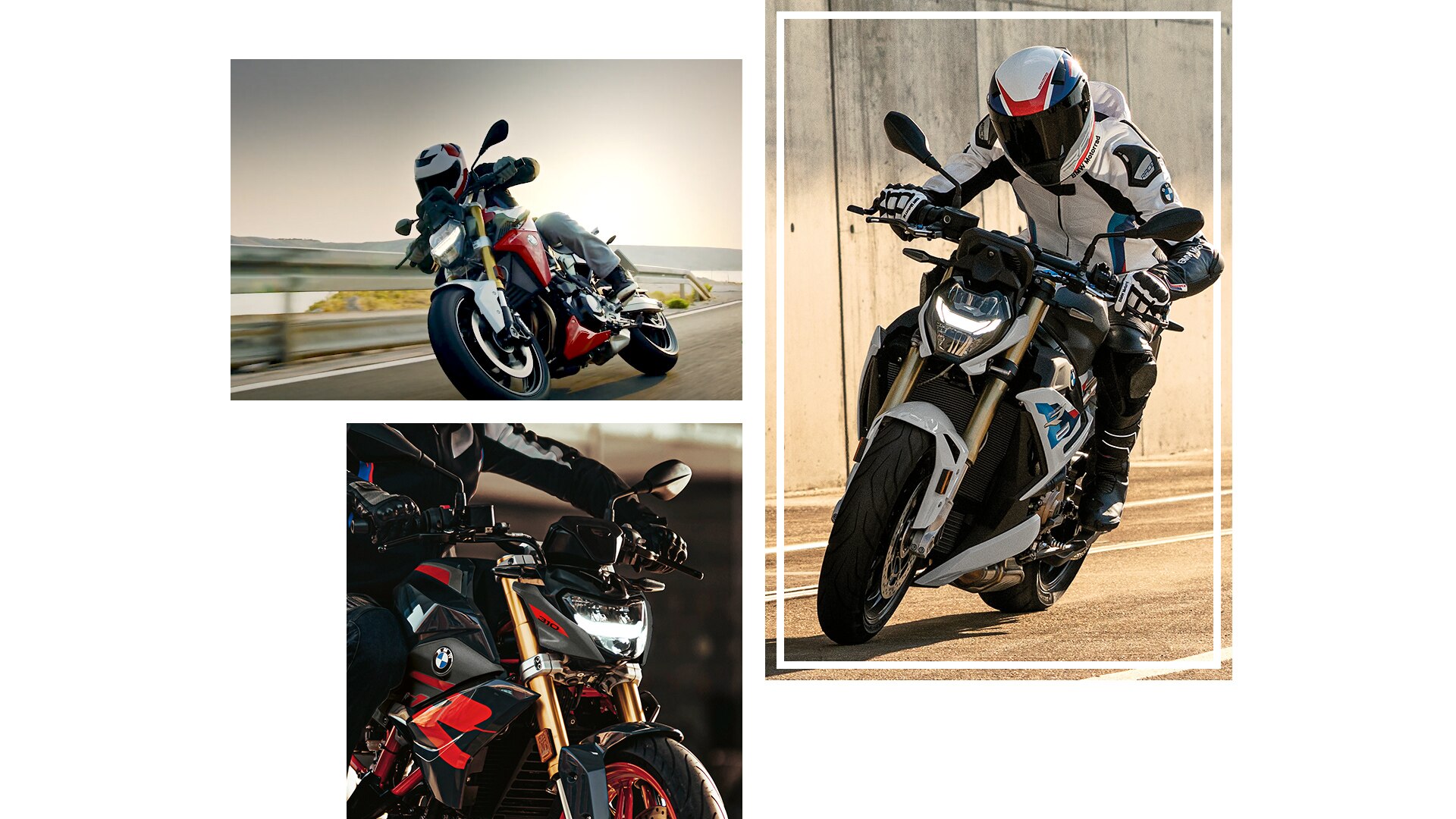 Kolaż modeli BMW Motorrad Roadster.