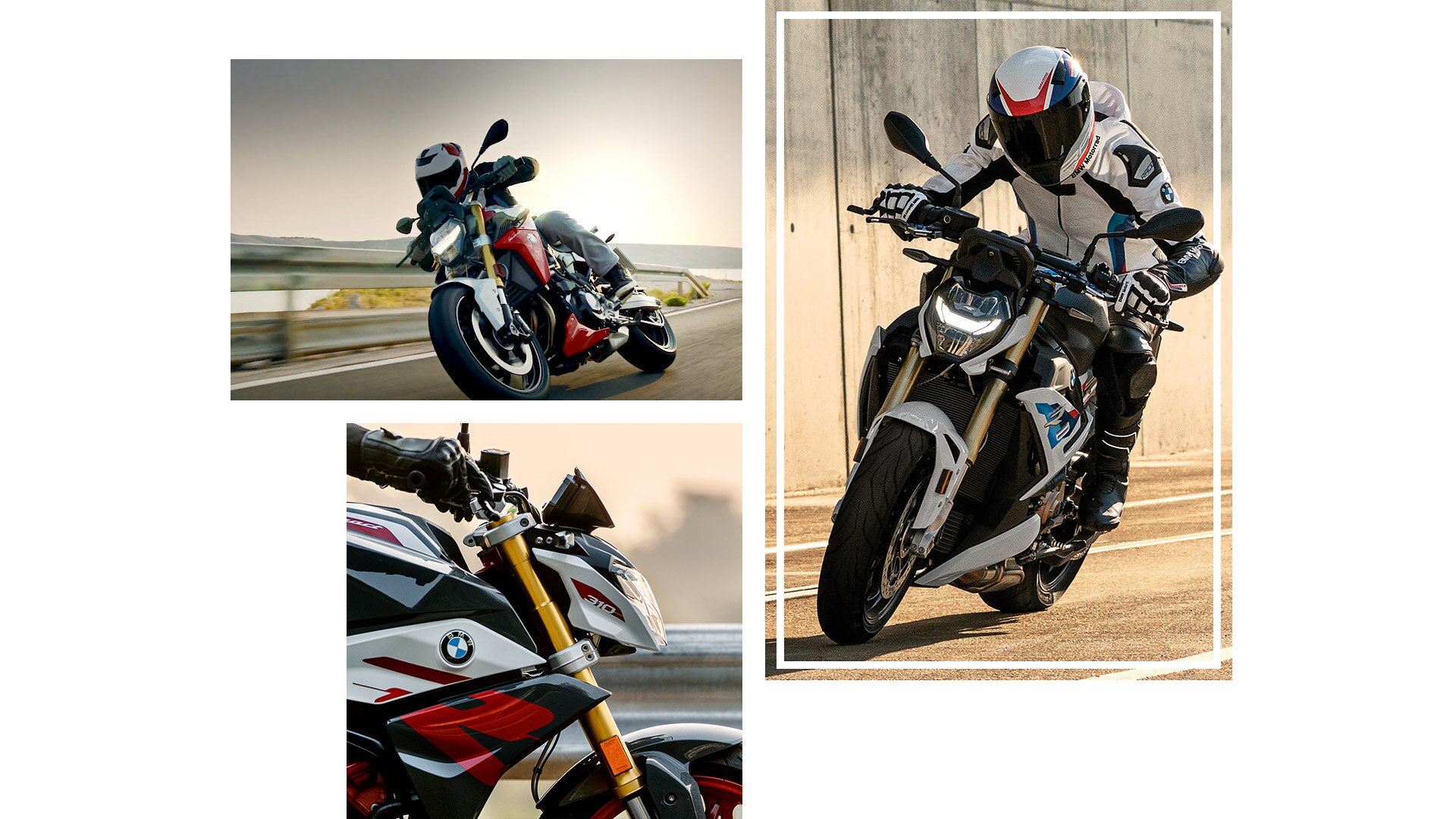 Kolaż modeli BMW Motorrad Roadster.