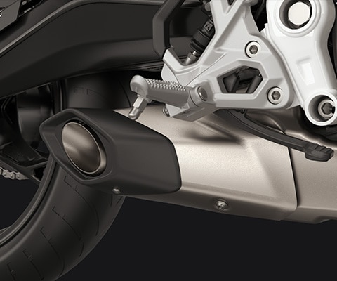 Tłumik typu „underbelly” w F 450 RR marki BMW Motorrad