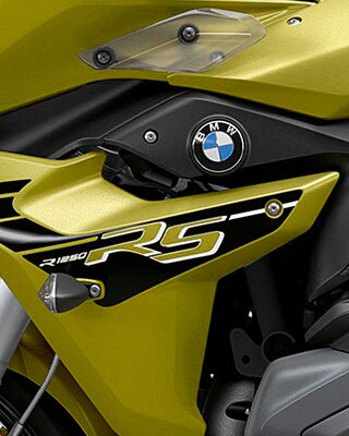 R 1250 RS w stylistyce Style Sport i kolorze Austin yellow metallic mat.