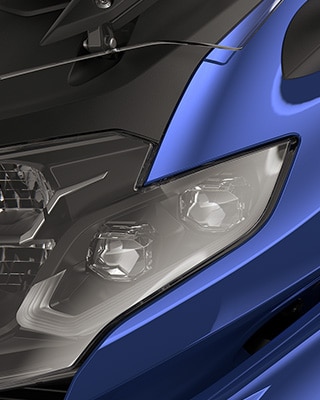 Zbliżenie na reflektory LED.