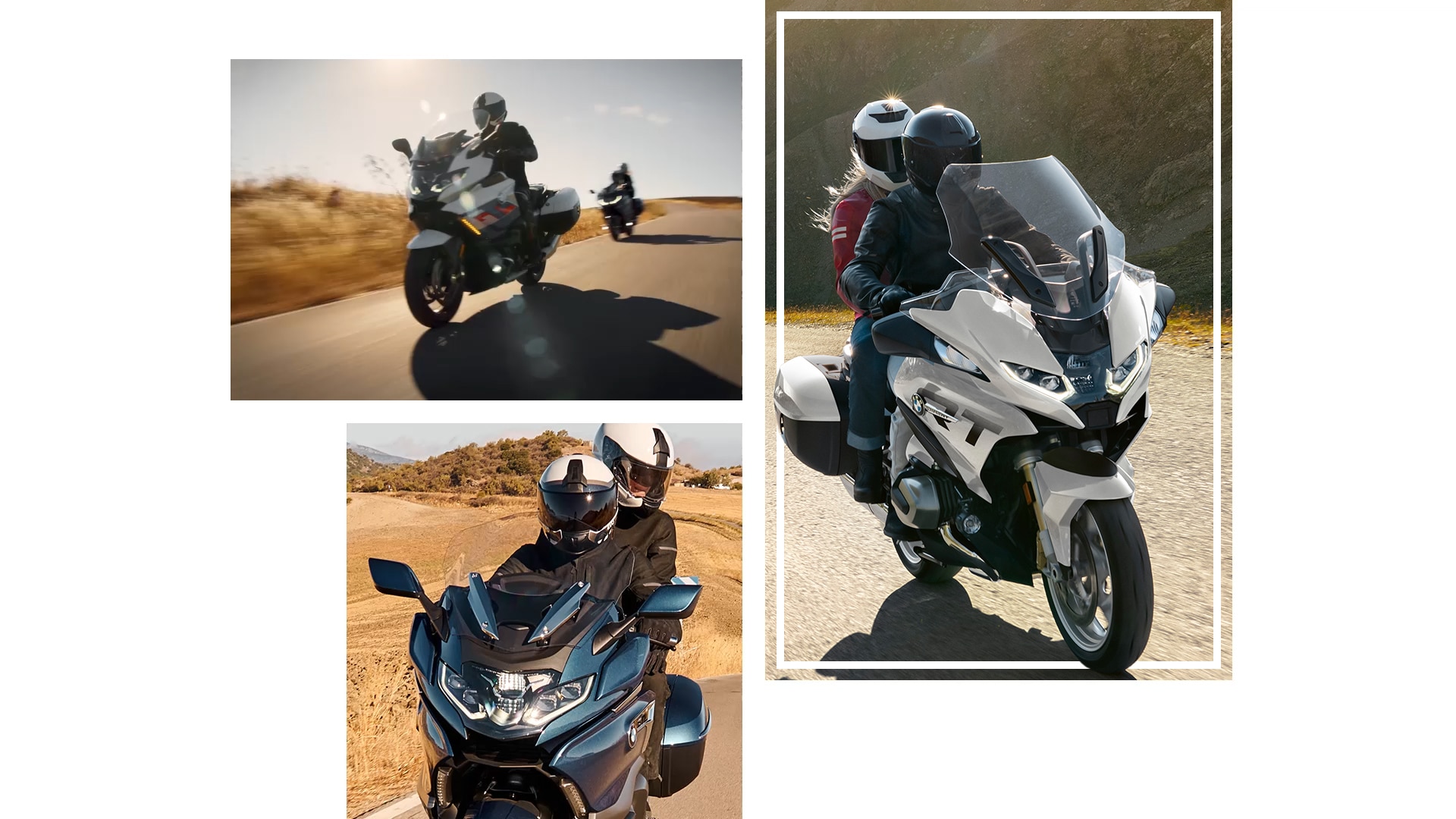 Zdjęcia wycieczkowców BMW Motorrad podczas jazdy.